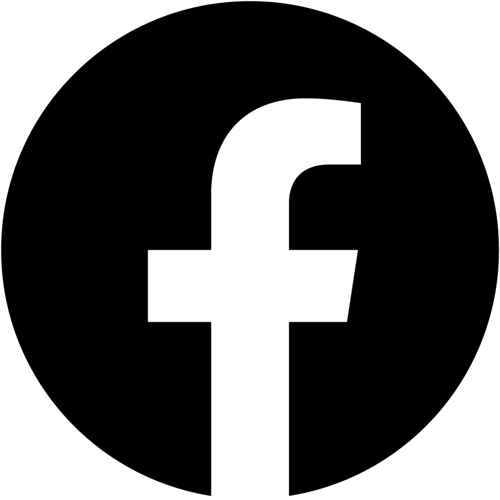 black and white facebook circular logo