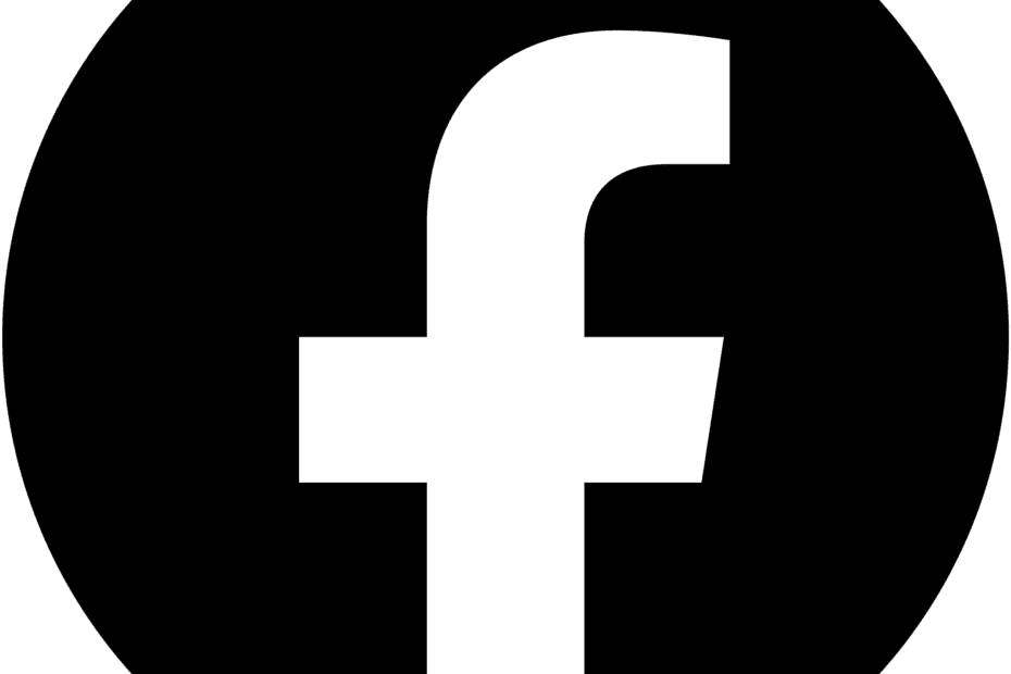 black and white facebook circular logo