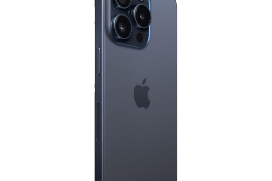 iPhone 15 pro Titanium Blue sideways png