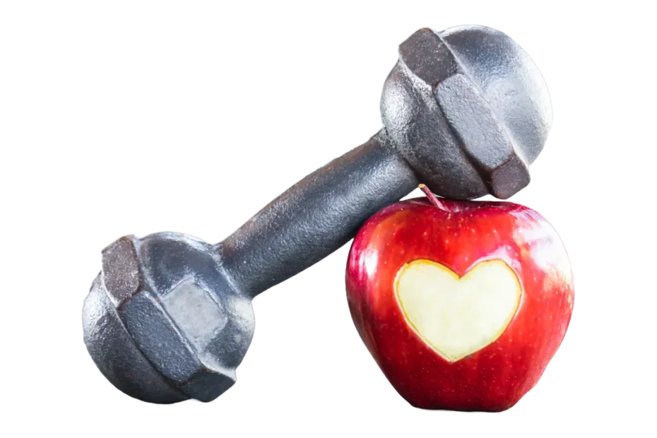 Dumbbell and Apple PNG